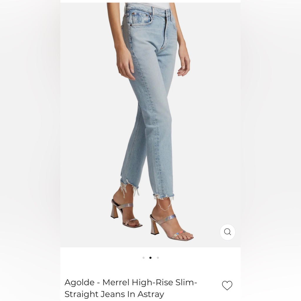 Brand New!Agolde - Merrel High-Rise Slim-Straight Jeans In Astray